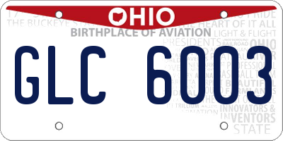 OH license plate GLC6003