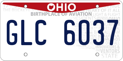 OH license plate GLC6037