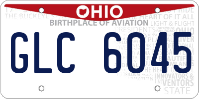 OH license plate GLC6045