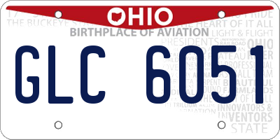 OH license plate GLC6051