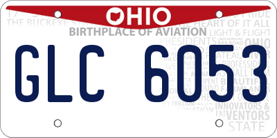 OH license plate GLC6053