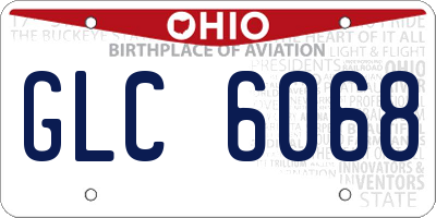 OH license plate GLC6068