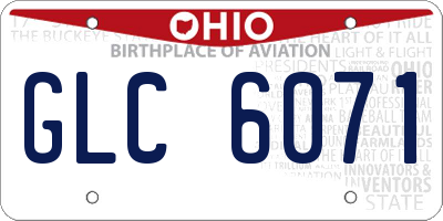OH license plate GLC6071