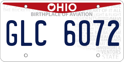 OH license plate GLC6072