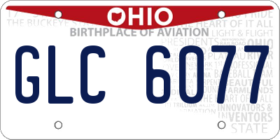 OH license plate GLC6077