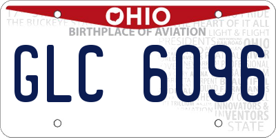 OH license plate GLC6096