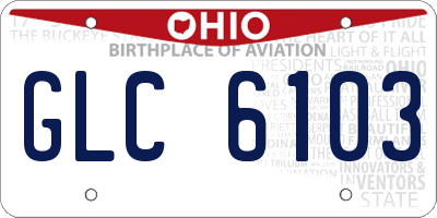 OH license plate GLC6103