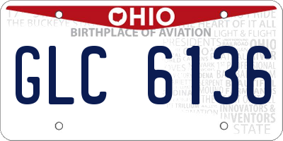 OH license plate GLC6136