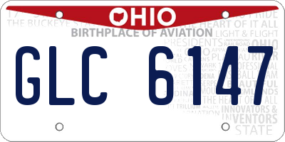OH license plate GLC6147
