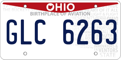 OH license plate GLC6263