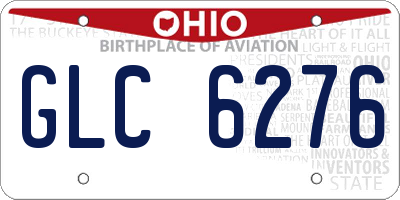 OH license plate GLC6276