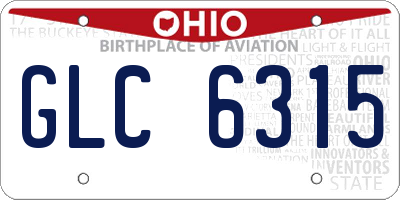 OH license plate GLC6315