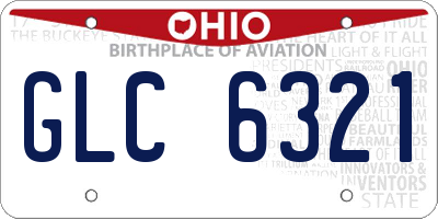 OH license plate GLC6321