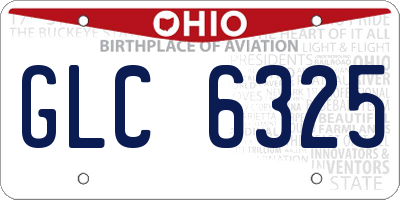 OH license plate GLC6325
