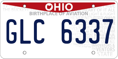 OH license plate GLC6337