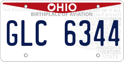 OH license plate GLC6344