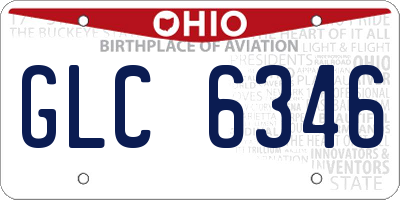 OH license plate GLC6346