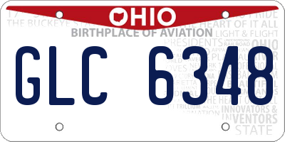 OH license plate GLC6348