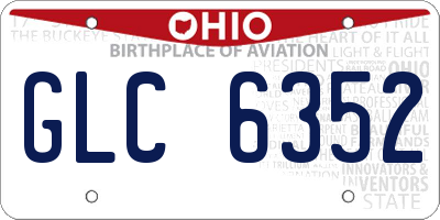 OH license plate GLC6352