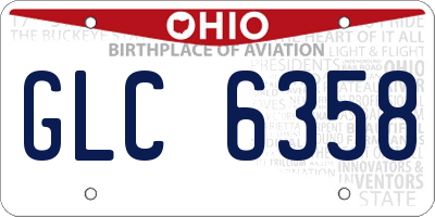OH license plate GLC6358