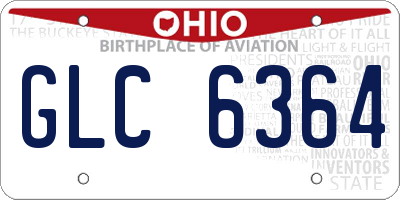 OH license plate GLC6364