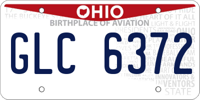 OH license plate GLC6372