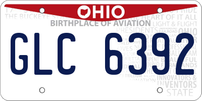 OH license plate GLC6392