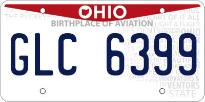 OH license plate GLC6399