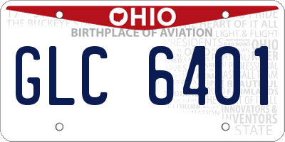 OH license plate GLC6401
