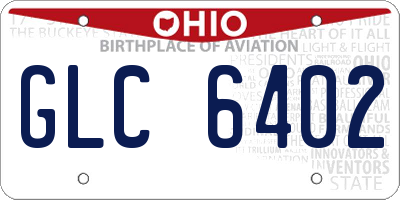 OH license plate GLC6402