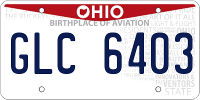 OH license plate GLC6403