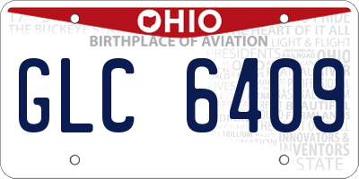 OH license plate GLC6409