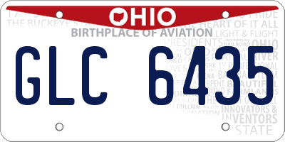 OH license plate GLC6435