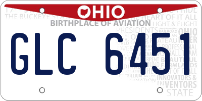 OH license plate GLC6451