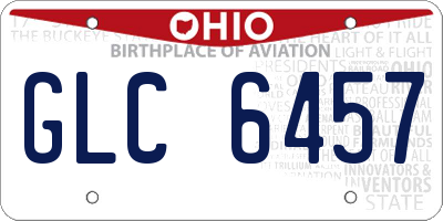 OH license plate GLC6457
