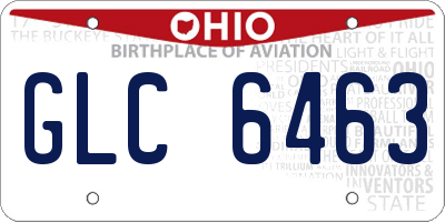 OH license plate GLC6463