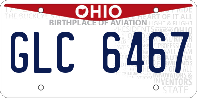 OH license plate GLC6467