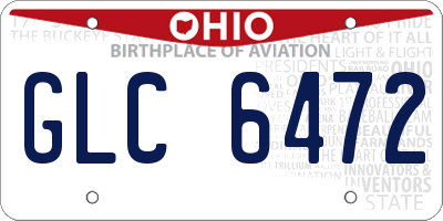 OH license plate GLC6472