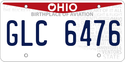 OH license plate GLC6476