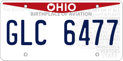 OH license plate GLC6477