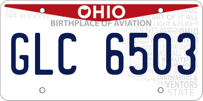OH license plate GLC6503