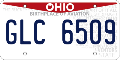 OH license plate GLC6509