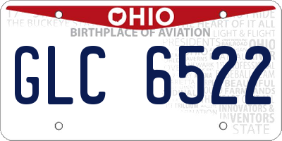 OH license plate GLC6522
