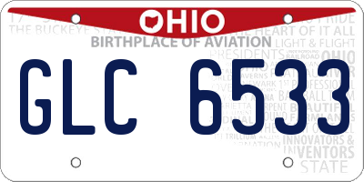 OH license plate GLC6533