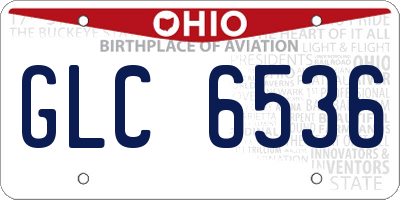 OH license plate GLC6536