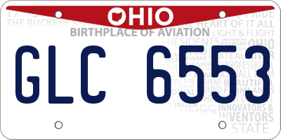 OH license plate GLC6553