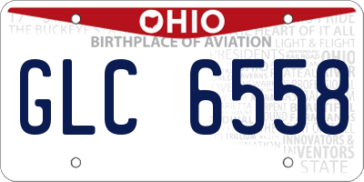 OH license plate GLC6558