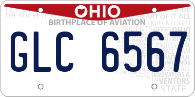 OH license plate GLC6567