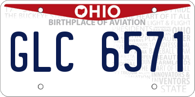 OH license plate GLC6571