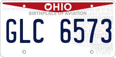 OH license plate GLC6573